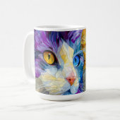 Mug Two Purple and Yellow Cats (Devant gauche)