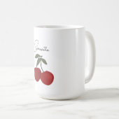 Mug Two Red Cherries Illustration | Cute Fruit Art  (Devant droit)