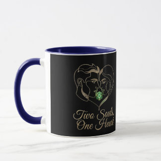 Mug Two Souls, One Heart – Elegant Romantic Line Art  