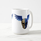 Mug Two-Toned Skull with Blue Stylized Wings (Devant droit)