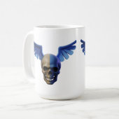 Mug Two-Toned Skull with Blue Stylized Wings (Devant gauche)