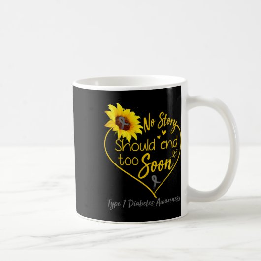 Mug Type 1 Sensibilisation au diabète Aucune histoire (Droite)