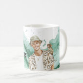 Mug Type blond avec singe (Devant droit)