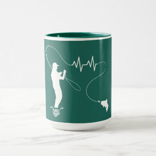 Mug Type de pêche de mouche de battement de coeur de