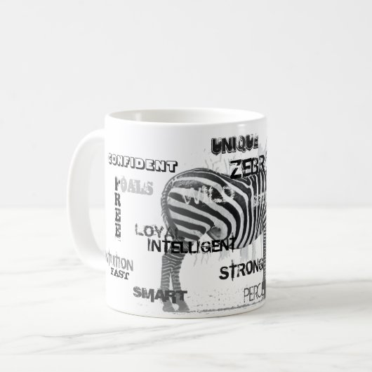 Mug Typographe de Black and White Unique (Devant gauche)