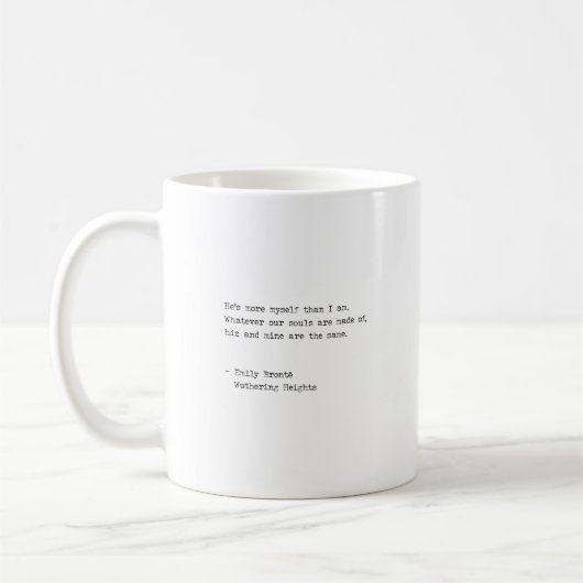 Mug Typographe Emily Bronte Nos âmes sont faites de (Gauche)