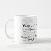 Mug Typographie 1889 de mot de Paris et marques (Gauche)