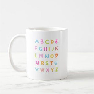 Mug Typographie alphabétique colorée
