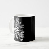 Mug Typographie anatomique cardiaque Cardiologie cardi (Devant gauche)
