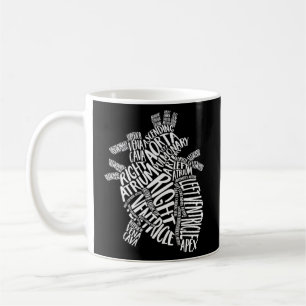Mug Typographie anatomique cardiaque Cardiologie cardi