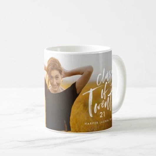 Mug typographie aquarelle moderne diplôme photo invita (Devant droit)