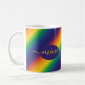 Mug Typographie arc-en-ciel jaune violet (Gauche)