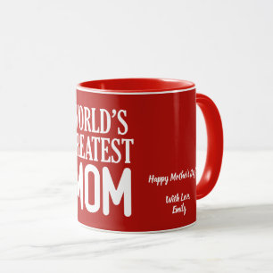 Mug Typographie blanche de la maman la plus grande du 