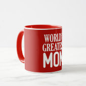 Mug Typographie blanche de la maman la plus grande du  (Devant gauche)