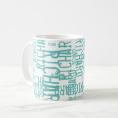 Mug typographie bleue cool et moderne (Devant gauche)