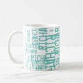 Mug typographie bleue cool et moderne (Gauche)
