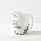 Mug Typographie botanique de beauté (Devant droit)