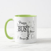 Mug Typographie Calligraphie Paris France Tour Eiffel (Gauche)