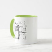 Mug Typographie Calligraphie Paris France Tour Eiffel (Devant gauche)