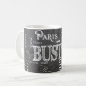 Mug Typographie Calligraphie Paris France Tour Eiffel (Devant gauche)