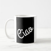 Mug Typographie Ciao Blanc Sur Noir (Gauche)