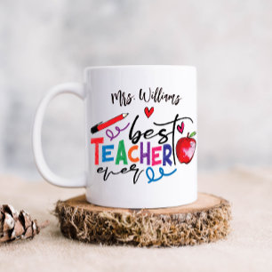 Mug Typographie colorée du meilleur enseignant