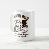 Mug Typographie comique de caféine d'allégeance de (Devant gauche)