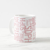 Mug Typographie cool et moderne de rose pâle (Devant gauche)