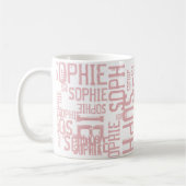 Mug Typographie cool et moderne de rose pâle (Gauche)