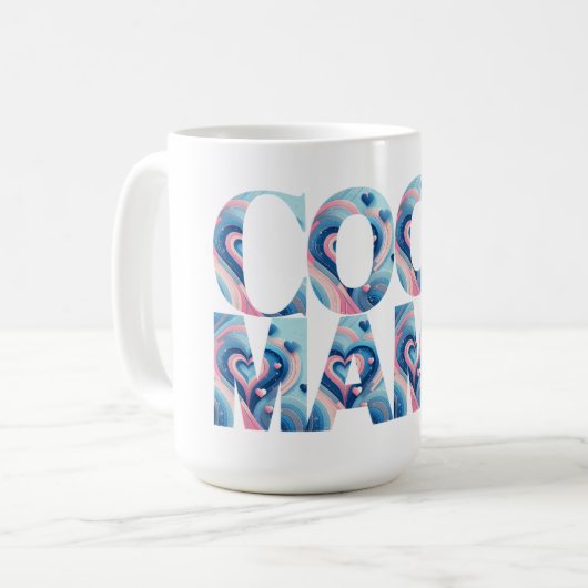 Mug Typographie Cool Mama Cœurs (Devant gauche)