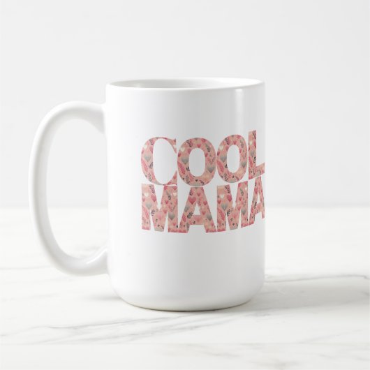 Mug Typographie Cool Mama Coeurs (Gauche)