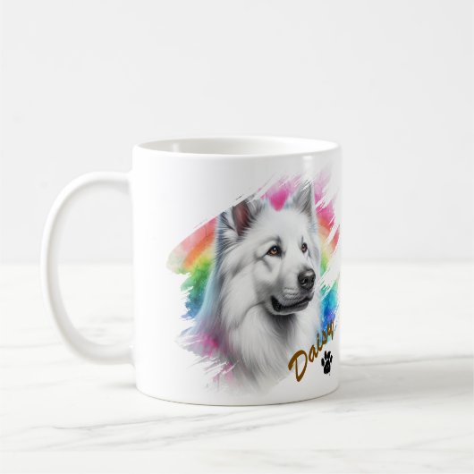 Mug Typographie cool Nom Animaux de compagnie simple m (Gauche)