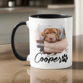 Mug Typographie Cool simple et moderne Nom Deux photos