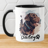 Mug Typographie Cool simple et moderne Nom et photo