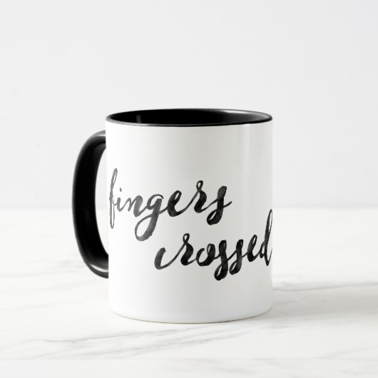 Mug Typographie croisée des doigts (Devant gauche)