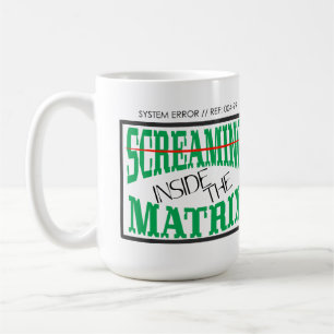 Mug Typographie Cyberpunk Glitch Art Criant à l'Intéri