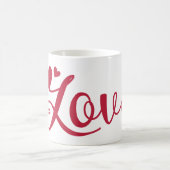 Mug Typographie d'amour du coeur rouge (Centre)
