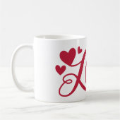 Mug Typographie d'amour du coeur rouge (Gauche)