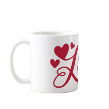 Typographie d'amour du coeur rouge