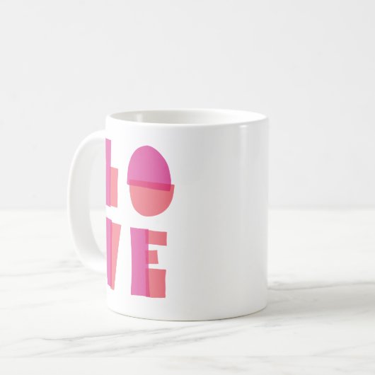 Mug Typographie d'amour moderne Saint-Valentin (Devant gauche)