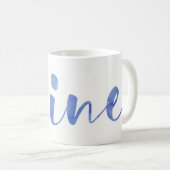 Mug Typographie d'aquarelle bleue | Briller (Devant droit)