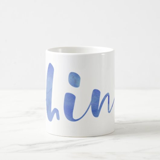 Mug Typographie d'aquarelle bleue | Briller (Centre)