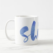 Mug Typographie d'aquarelle bleue | Briller (Gauche)