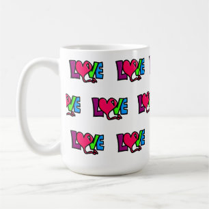 Mug Typographie d'art du mot Amour