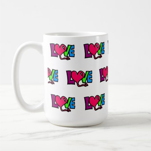 Mug Typographie d'art du mot Amour (Gauche)