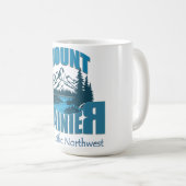 Mug Typographie d'aventure Mont Rainier | Conception d (Devant droit)