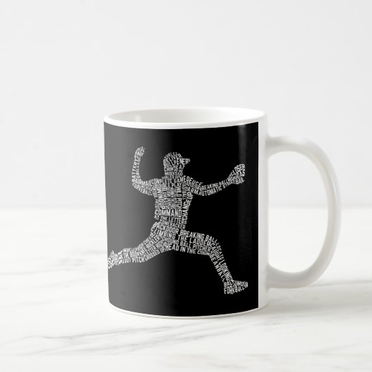Mug Typographie de baseball Mot Art (Droite)