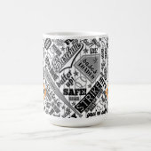 Mug Typographie de baseball Noir Blanc Monogramme ID77 (Centre)