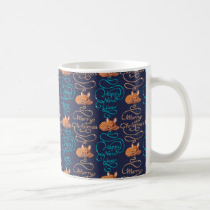 Mug Typographie de cerfs mignons Nouvel An Joyeux Noël