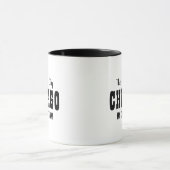 Mug Typographie de Chicago personnalisée en noir et bl (Centre)